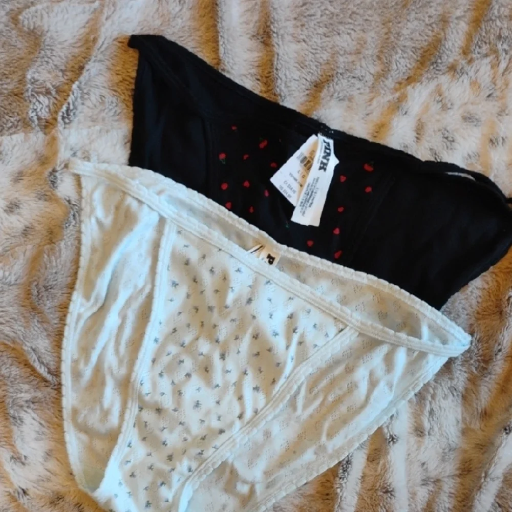 PINK Victoria's Secret Black and Blue Panties Set - Picture 4 of 4